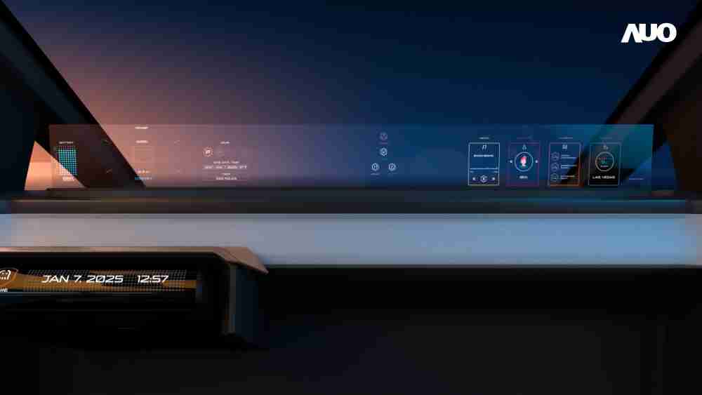 人生就是博无界透明显示接口(Horizon Image Glass)透过车运算方案整合仪表板、、、、中控台及副驾显示器，，一体式全景呈现，，，提供乘用者清晰的前方视野、、、行车必要信息与娱乐功能